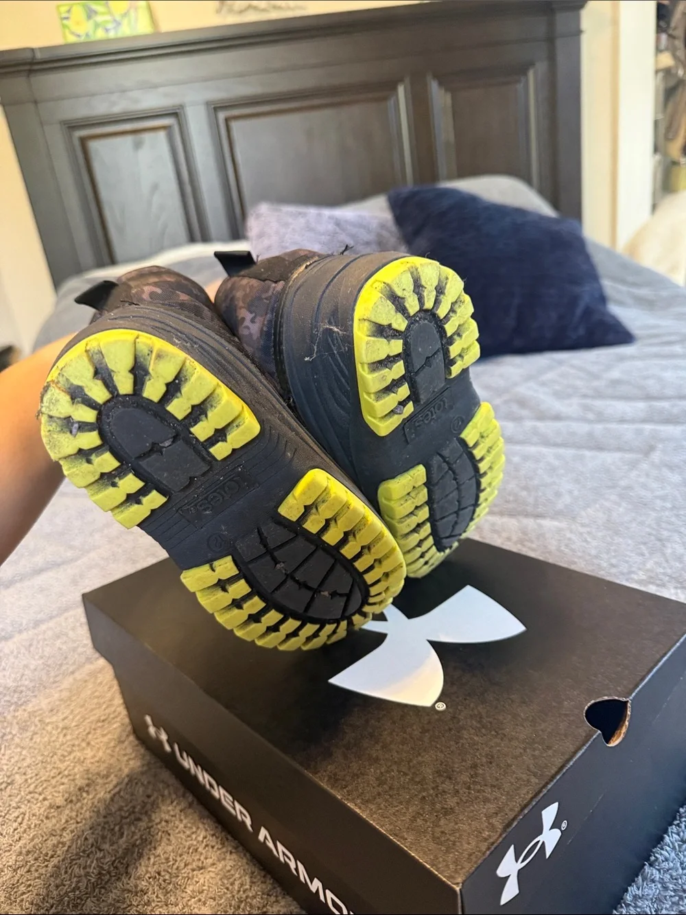 Totes brand Black and Neon Yellow Snow Boots